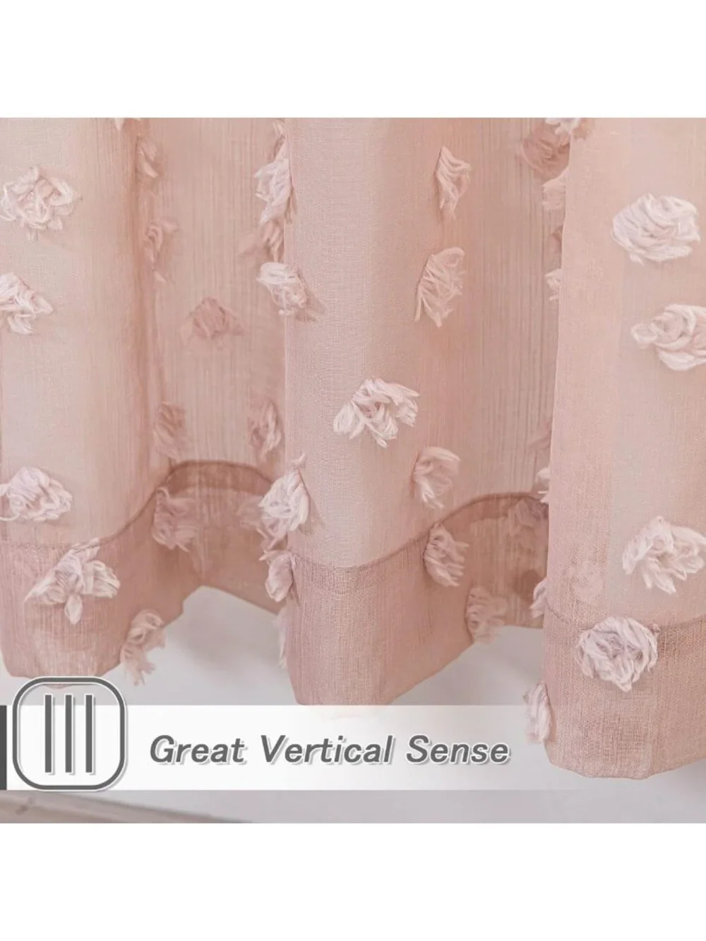 Boho Pink Sheer Curtains for Girls Room | Light Filtering Dusty Rose Drapes, 84